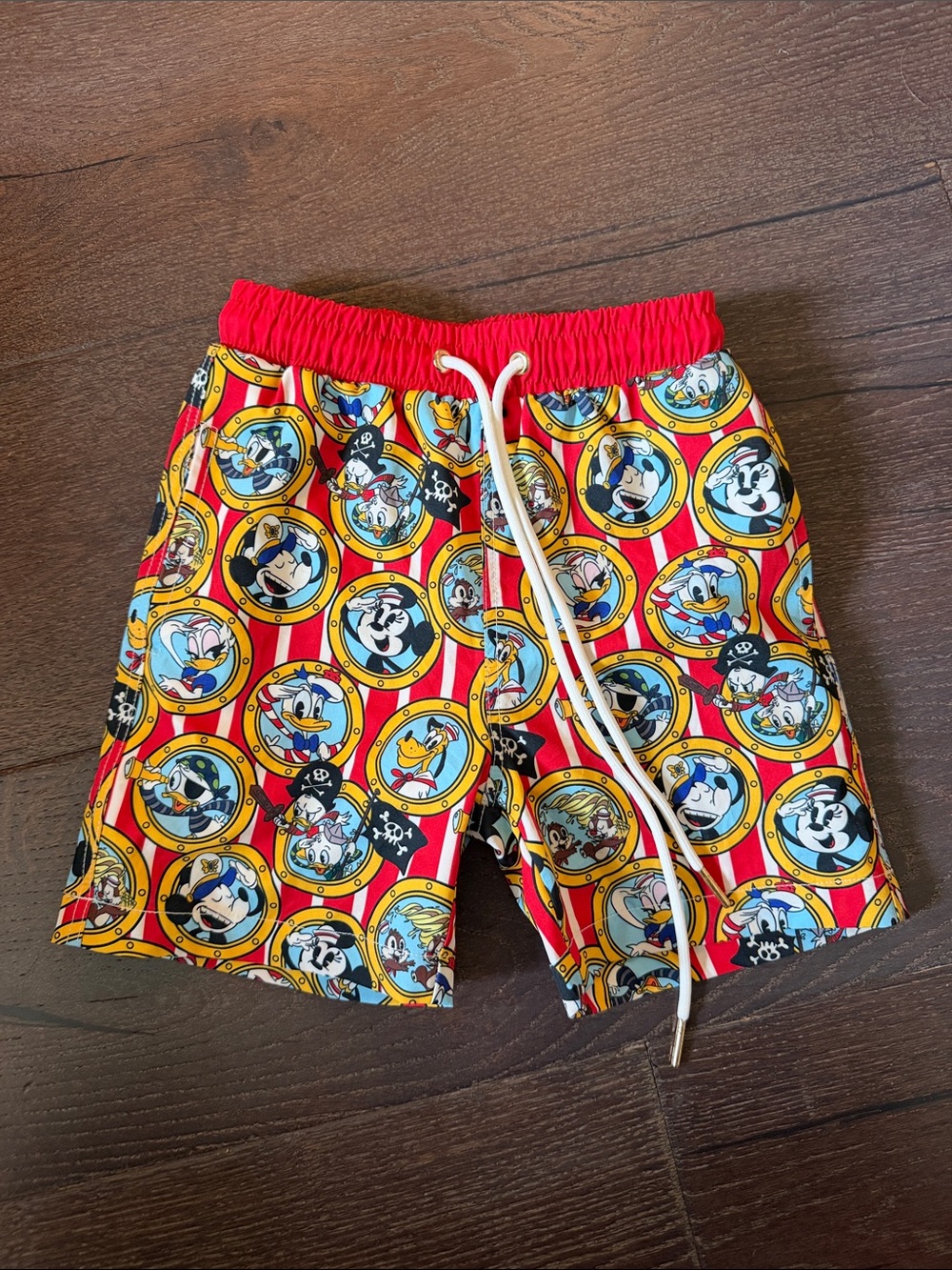 Kids Red Disney Swim Trunks with Drawstring Waist